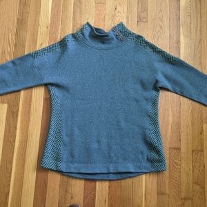 Marmot Vivian Mock Neck Wool Blend Sweater, XL, Blue